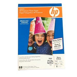 HP Premium Photo Paper New Sealed 4x6 Glossy 100 Sheets 10mil 240g Q1990A 1 Pack